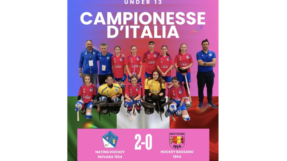 Hockey Novara 1924, le ragazze dell'U13 campionesse d'Italia